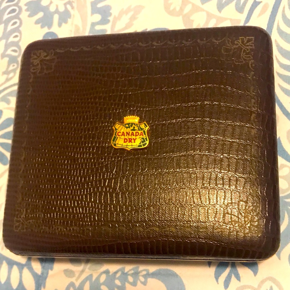 Vintage Duratone Plastic Coated Playing Card w/ Canada Dry Leather Case-2 Packs